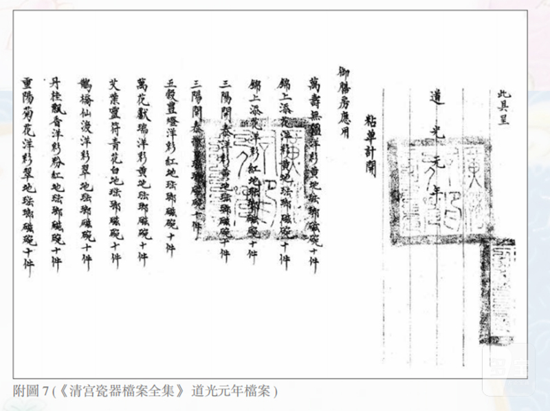 清道光 胭脂红地轧道洋彩开光五谷丰登纹膳碗 - 图4